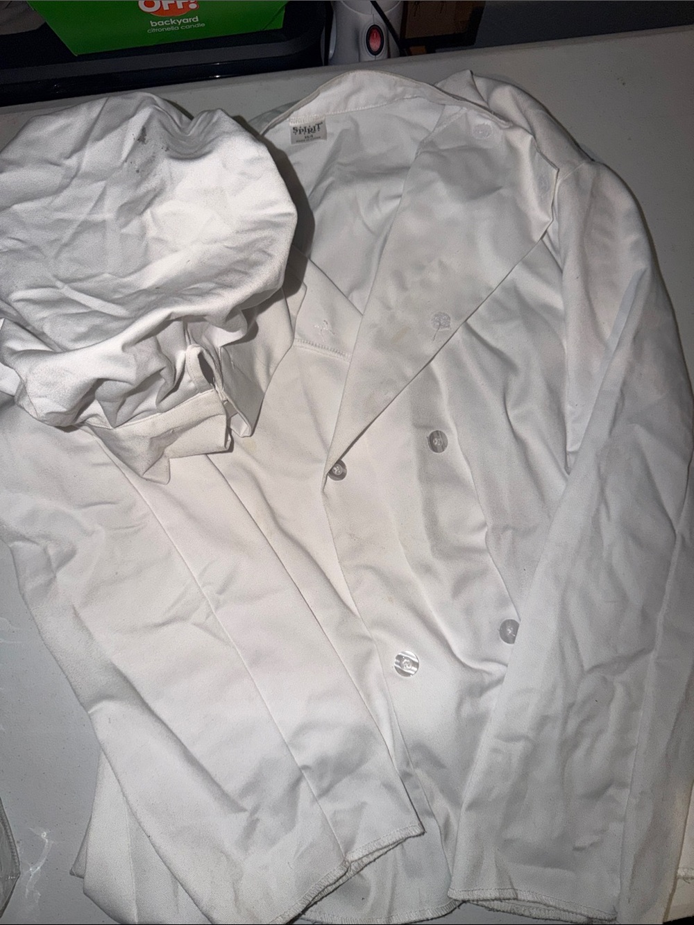 Spirit White Chef Jacket and Hat Costume - Picture 2 of 2